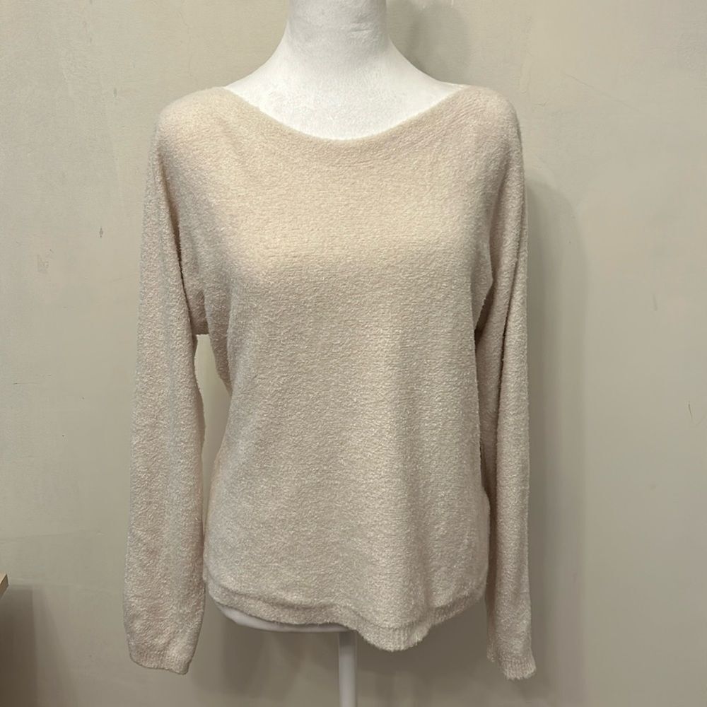 Rachel Zoe cream long sleeve cozy sweater Size L New